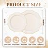 imageWDF 100PCS Ivory Plastic Plates with Gold Rim  Cream Plastic Plates  Include 50 Dinner ampamp 50 Dessert Fancy Disposable Plate for Party  Heavy Duty Beige Plate for WeddingBridal ShowersIvory