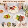 imageWDF 100PCS Ivory Plastic Plates with Gold Rim  Cream Plastic Plates  Include 50 Dinner ampamp 50 Dessert Fancy Disposable Plate for Party  Heavy Duty Beige Plate for WeddingBridal ShowersIvory