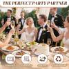 imageWDF 100PCS Ivory Plastic Plates with Gold Rim  Cream Plastic Plates  Include 50 Dinner ampamp 50 Dessert Fancy Disposable Plate for Party  Heavy Duty Beige Plate for WeddingBridal ShowersIvory