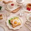 imageWDF 100PCS Ivory Plastic Plates with Gold Rim  Cream Plastic Plates  Include 50 Dinner ampamp 50 Dessert Fancy Disposable Plate for Party  Heavy Duty Beige Plate for WeddingBridal ShowersIvory