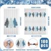 imageWDF 100Pack Colorful Christmas Hand Towels ampamp Napkins  3 Ply Disposable Tree Napkins With Merry Bright Colors for Bathroom ampamp Table DecorWhite and Blue
