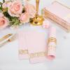 imageWDF 100Pack Gold Christmas Napkins Disposable  3ply Christmas Tree Paper Napkins Premium Quality Disposable Gold Napkins Party Dinner Napkins for Christmas Tableware DecorPink and Gold