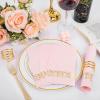 imageWDF 100Pack Gold Christmas Napkins Disposable  3ply Christmas Tree Paper Napkins Premium Quality Disposable Gold Napkins Party Dinner Napkins for Christmas Tableware DecorPink and Gold
