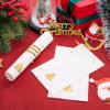 imageWDF 100Pack Gold Christmas Napkins Disposable  3ply Christmas Tree Paper Napkins Premium Quality Disposable Gold Napkins Party Dinner Napkins for Christmas Tableware DecorGold Tree