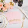 imageWDF 100Pack Gold Christmas Napkins Disposable  3ply Christmas Tree Paper Napkins Premium Quality Disposable Gold Napkins Party Dinner Napkins for Christmas Tableware DecorPink and Gold