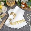 imageWDF 100Pack Gold Christmas Napkins Disposable  3ply Christmas Tree Paper Napkins Premium Quality Disposable Gold Napkins Party Dinner Napkins for Christmas Tableware DecorWhite and Gold