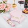 imageWDF 100Pack Gold Christmas Napkins Disposable  3ply Christmas Tree Paper Napkins Premium Quality Disposable Gold Napkins Party Dinner Napkins for Christmas Tableware DecorPink and Gold