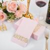 imageWDF 100Pack Gold Christmas Napkins Disposable  3ply Christmas Tree Paper Napkins Premium Quality Disposable Gold Napkins Party Dinner Napkins for Christmas Tableware DecorPink and Gold