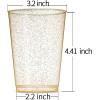 imageWDF 100pcs 12OZ Gold Cups  Disposable Gold Glitter Plastic Cups  Premium Wedding Cups  Party Cups for Thanksgiving ChristmasGold Glitter