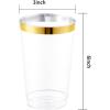 imageWDF 100pcs 12OZ Gold Cups  Disposable Gold Glitter Plastic Cups  Premium Wedding Cups  Party Cups for Thanksgiving ChristmasGold100Count