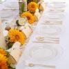 imageWDF 120PCS Plastic Christmas Plates White Silver Rim  Disposable Plates including 60PCS for Dinner 1025inch 60 SaladDessert Plates 75inch Heavy Duty WeddingGold Glitter