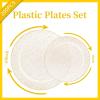 imageWDF 120PCS Plastic Christmas Plates White Silver Rim  Disposable Plates including 60PCS for Dinner 1025inch 60 SaladDessert Plates 75inch Heavy Duty WeddingGold Glitter