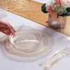 imageWDF 120PCS Plastic Christmas Plates White Silver Rim  Disposable Plates including 60PCS for Dinner 1025inch 60 SaladDessert Plates 75inch Heavy Duty WeddingGold Glitter