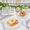 imageWDF 120PCS Plastic Christmas Plates White Silver Rim  Disposable Plates including 60PCS for Dinner 1025inch 60 SaladDessert Plates 75inch Heavy Duty WeddingSilver  120PCS