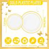 imageWDF 120PCS Plastic Christmas Plates White Silver Rim  Disposable Plates including 60PCS for Dinner 1025inch 60 SaladDessert Plates 75inch Heavy Duty WeddingGold