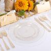imageWDF 120PCS Plastic Christmas Plates White Silver Rim  Disposable Plates including 60PCS for Dinner 1025inch 60 SaladDessert Plates 75inch Heavy Duty WeddingGold Glitter