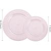imageWDF 120PCS Plastic Christmas Plates White Silver Rim  Disposable Plates including 60PCS for Dinner 1025inch 60 SaladDessert Plates 75inch Heavy Duty WeddingRose Gold Glitter