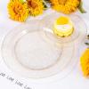 imageWDF 120PCS Plastic Christmas Plates White Silver Rim  Disposable Plates including 60PCS for Dinner 1025inch 60 SaladDessert Plates 75inch Heavy Duty WeddingGold Glitter