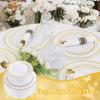 imageWDF 120PCS Plastic Christmas Plates White Silver Rim  Disposable Plates including 60PCS for Dinner 1025inch 60 SaladDessert Plates 75inch Heavy Duty WeddingGold