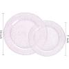 imageWDF 120PCS Plastic Christmas Plates White Silver Rim  Disposable Plates including 60PCS for Dinner 1025inch 60 SaladDessert Plates 75inch Heavy Duty WeddingPink