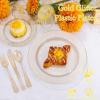 imageWDF 120PCS Plastic Christmas Plates White Silver Rim  Disposable Plates including 60PCS for Dinner 1025inch 60 SaladDessert Plates 75inch Heavy Duty WeddingGold Glitter