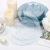 imageWDF 120PCS Plastic Christmas Plates White Silver Rim  Disposable Plates including 60PCS for Dinner 1025inch 60 SaladDessert Plates 75inch Heavy Duty WeddingBlue