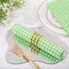 imageWDF 150Pack Baby Blue Paper Checkered Napkins  3 Ply Disposable Blue and White Gingham Napkins Guest Dinner Napkins Paper for Bathroom Picnic BBQ Birthday GraduationGreen Gingham  150PCS