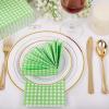 imageWDF 150Pack Baby Blue Paper Checkered Napkins  3 Ply Disposable Blue and White Gingham Napkins Guest Dinner Napkins Paper for Bathroom Picnic BBQ Birthday GraduationGreen Gingham  150PCS
