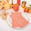 imageWDF 150Pack Baby Blue Paper Checkered Napkins  3 Ply Disposable Blue and White Gingham Napkins Guest Dinner Napkins Paper for Bathroom Picnic BBQ Birthday GraduationOrange Gingham  150PCS
