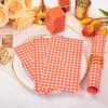 imageWDF 150Pack Baby Blue Paper Checkered Napkins  3 Ply Disposable Blue and White Gingham Napkins Guest Dinner Napkins Paper for Bathroom Picnic BBQ Birthday GraduationOrange Gingham  150PCS