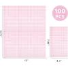 imageWDF 150Pack Baby Blue Paper Checkered Napkins  3 Ply Disposable Blue and White Gingham Napkins Guest Dinner Napkins Paper for Bathroom Picnic BBQ Birthday GraduationPink Gingham  150PCS