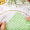 imageWDF 150Pack Baby Blue Paper Checkered Napkins  3 Ply Disposable Blue and White Gingham Napkins Guest Dinner Napkins Paper for Bathroom Picnic BBQ Birthday GraduationGreen Gingham  150PCS