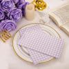 imageWDF 150Pack Baby Blue Paper Checkered Napkins  3 Ply Disposable Blue and White Gingham Napkins Guest Dinner Napkins Paper for Bathroom Picnic BBQ Birthday GraduationPurple Gingham  150PCS