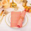 imageWDF 150Pack Baby Blue Paper Checkered Napkins  3 Ply Disposable Blue and White Gingham Napkins Guest Dinner Napkins Paper for Bathroom Picnic BBQ Birthday GraduationOrange Gingham  150PCS
