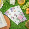imageWDF 150Pack Baby Blue Paper Checkered Napkins  3 Ply Disposable Blue and White Gingham Napkins Guest Dinner Napkins Paper for Bathroom Picnic BBQ Birthday GraduationFloral Purple  100PCS