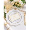 imageWDF 175Pcs Pink Plastic Plates  Pink and Gold Plates Disposable 25guest Plastic Dinnerware Ideal for Tea PartyBridal ShowerWeddingBaby ShowerBirtyday PartyWhite and Gold