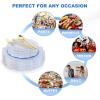 imageWDF 175Pcs Pink Plastic Plates  Pink and Gold Plates Disposable 25guest Plastic Dinnerware Ideal for Tea PartyBridal ShowerWeddingBaby ShowerBirtyday PartyBlue