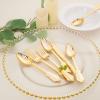 imageWDF 180 Pieces Black and Gold Plastic Silverware Halloween Black Plastic Cutlery Incluede 60 Forks 60 Knives 60 Spoons Heavy Duty Disposable Flatware  Gold Utensils for HalloweenPartyDaily UseGold  200PCS