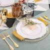 imageWDF 180 Pieces Black and Gold Plastic Silverware Halloween Black Plastic Cutlery Incluede 60 Forks 60 Knives 60 Spoons Heavy Duty Disposable Flatware  Gold Utensils for HalloweenPartyDaily UseGold  200PCS