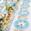 imageWDF 20PCS Blue Plastic Plates  Baroque White and Blue Plates  Chinoiserie Floral Party Decorations for BirthdayTea PartyBlue