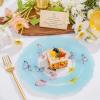 imageWDF 20PCS Blue Plastic Plates  Baroque White and Blue Plates  Chinoiserie Floral Party Decorations for BirthdayTea PartyBlue