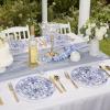 imageWDF 20PCS Blue Plastic Plates  Baroque White and Blue Plates  Chinoiserie Floral Party Decorations for BirthdayTea PartyBlue China Flower