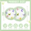 imageWDF 20PCS Blue Plastic Plates  Baroque White and Blue Plates  Chinoiserie Floral Party Decorations for BirthdayTea PartyGreen
