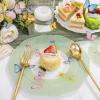 imageWDF 20PCS Blue Plastic Plates  Baroque White and Blue Plates  Chinoiserie Floral Party Decorations for BirthdayTea PartyGreen