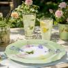 imageWDF 20PCS Blue Plastic Plates  Baroque White and Blue Plates  Chinoiserie Floral Party Decorations for BirthdayTea PartyGreen