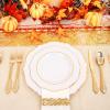 imageWDF 25 Guest Gold Plastic Plates ampamp Silverware ampamp Cups  50 Plates 75 Silverware 25 Cups ampamp Napkins for Mothers Day