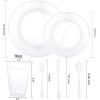 imageWDF 25 Guest Pink Plates with Pink Plastic SilverwareampampPink CupsNeon Clear Disposable Dinnerware include 50 Plates25Forks 25 Knives 25 Spoons25 Plastic Cups for Party and Baby ShowerClear