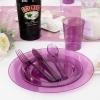 imageWDF 25 Guest Pink Plates with Pink Plastic SilverwareampampPink CupsNeon Clear Disposable Dinnerware include 50 Plates25Forks 25 Knives 25 Spoons25 Plastic Cups for Party and Baby ShowerPurple