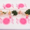 imageWDF 25 Guest Pink Plates with Pink Plastic SilverwareampampPink CupsNeon Clear Disposable Dinnerware include 50 Plates25Forks 25 Knives 25 Spoons25 Plastic Cups for Party and Baby ShowerPink