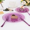 imageWDF 25 Guest Pink Plates with Pink Plastic SilverwareampampPink CupsNeon Clear Disposable Dinnerware include 50 Plates25Forks 25 Knives 25 Spoons25 Plastic Cups for Party and Baby ShowerPurple